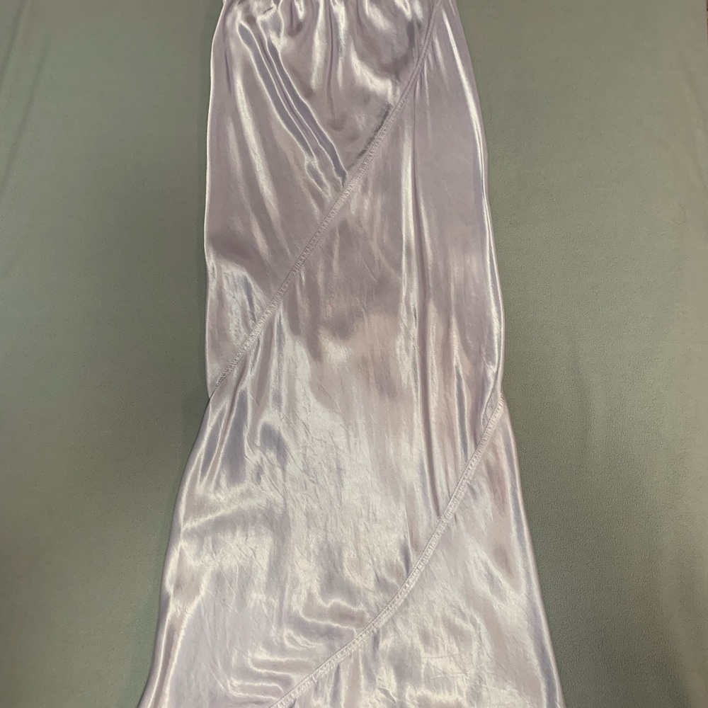 Out of Xile pale mauve satin maxi skirt